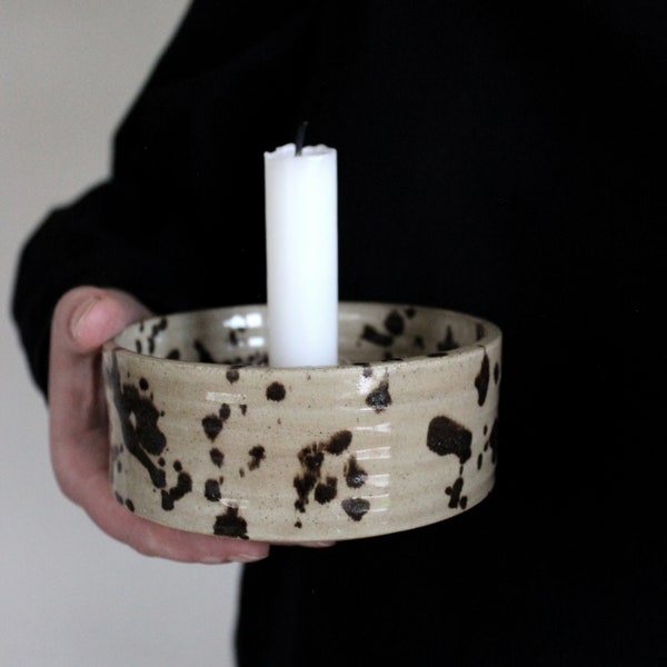 Handmade ceramic candlestick holder / Pottery candlesticks / Scandinavian candle holder / taper candle holder / Modern candle stick holder