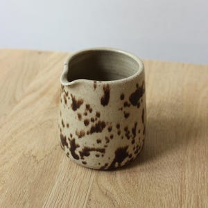 MADE TO ORDER 10oz ceramic creamer / Handmade milk pourer / Speckled small milk jug / Pottery creamer / Creamer without handle
