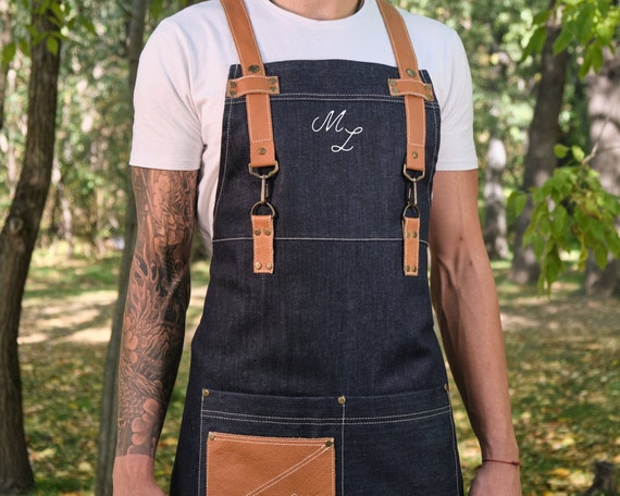 Antifouling Denim Apron Big Apron Personalized Studio Apron Custom Log –  LISABAG