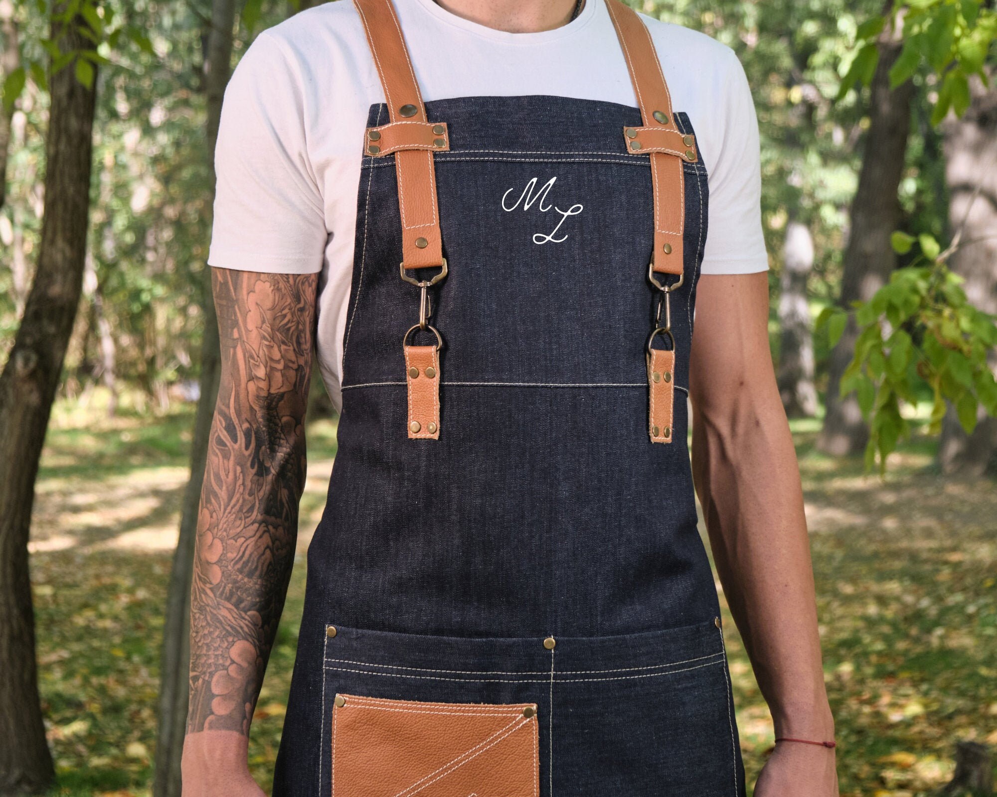 Cotton Plain Blue Denim Aprons, For Bar Apron, Size: Large at Rs 1200/piece  in Noida