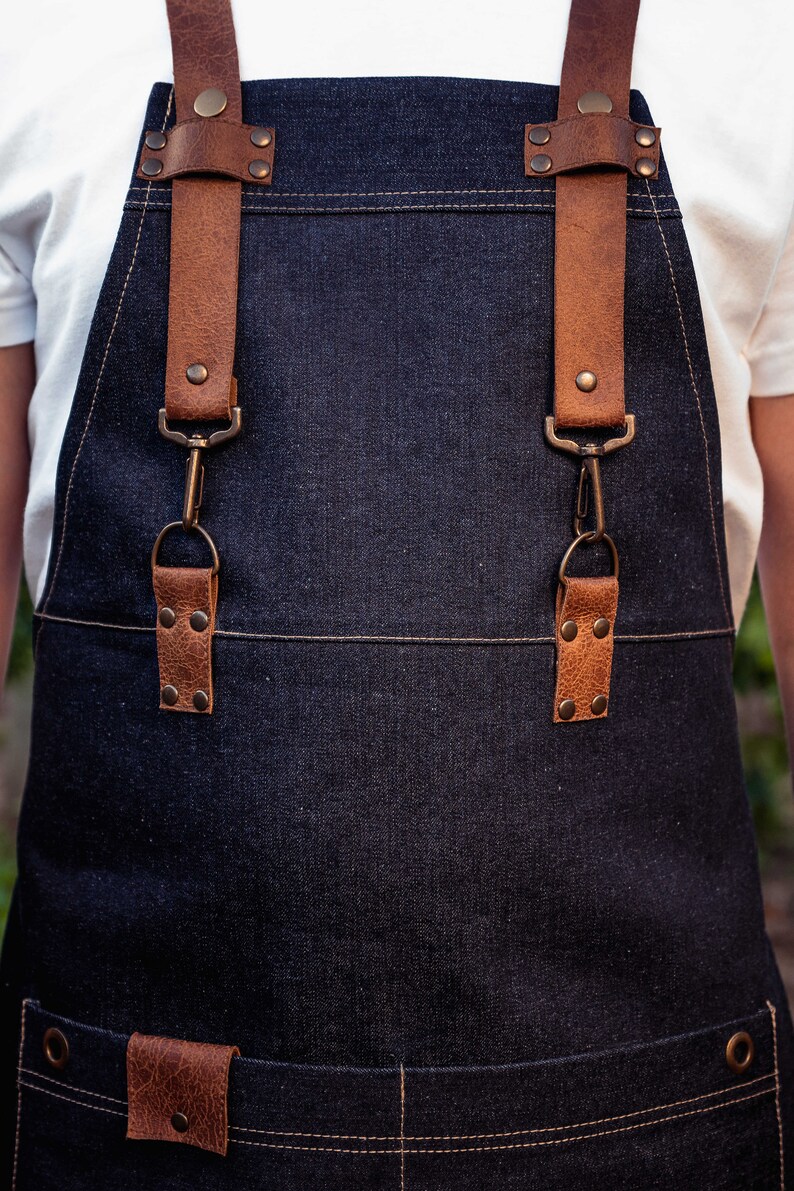 Denim Apron for Men Work Clothes Bartender Blue Apron Etsy UK