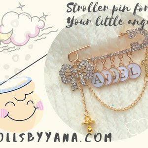 Personalized Stroller Pin, custom made baby brooch pram pin