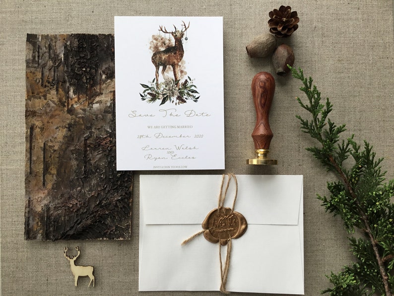 Enchanted Yuletide Luxury Wedding Invitation Wedding image 4