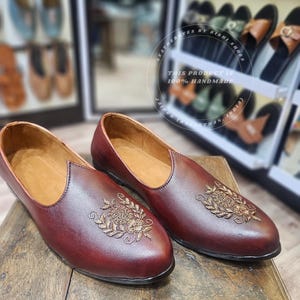 Traditionella indiska Sherwani-loafers, present till marskalkar, handgjorda läderskor i Jaipur bild 7