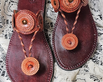 Women's Brown Ethnic Sandals, Indian Traditional Footwear