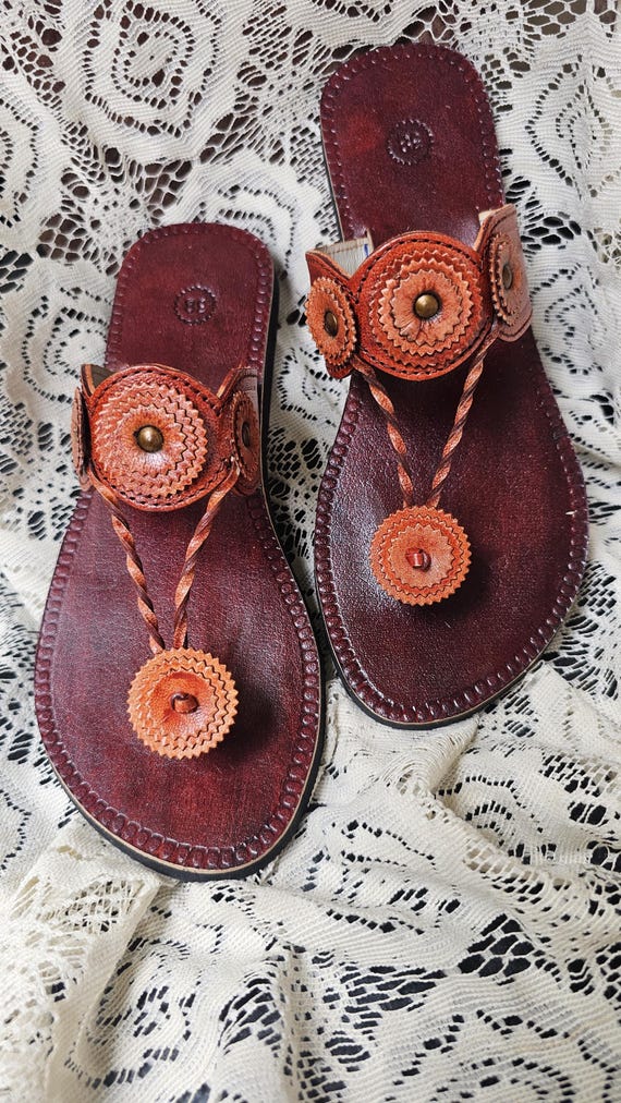 Women's Brown Ethnic Sandals, Indian Traditional Footwear