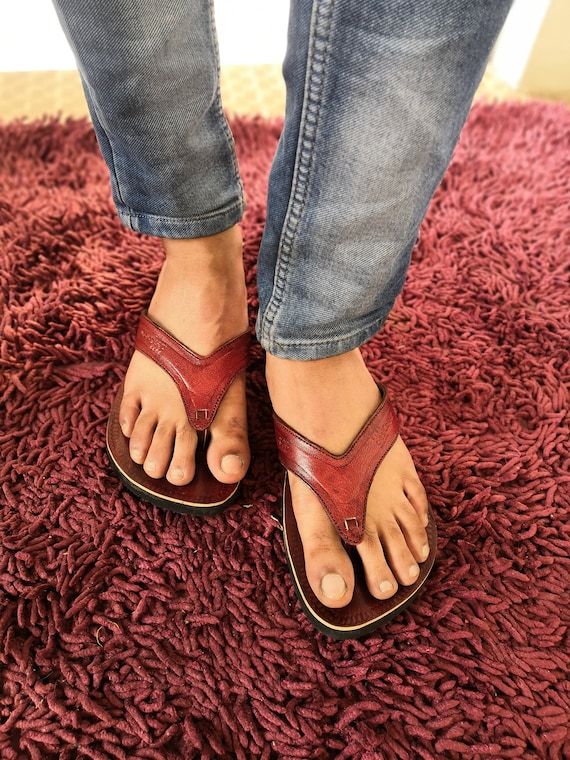 Handmade genuine Leather comfy slippers handcrafted sandals