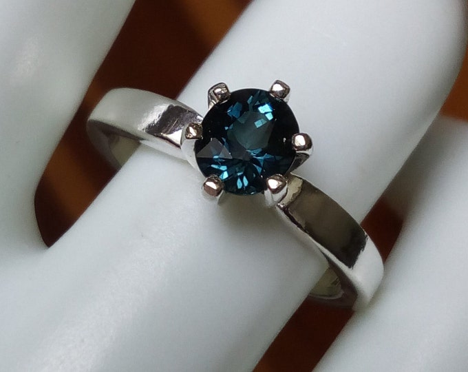 natural greenish blue flawless indicolite tourmaline ring sterling silver ring size 7 oval solitaire engagement ring jewelry gift