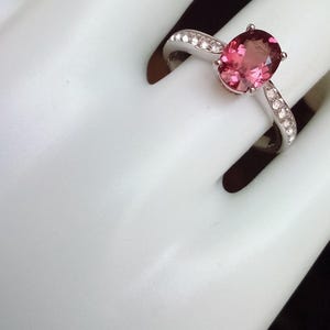 Natural Purplish Pink Rhodolite Garnet Ring Sterling Silver Size 7 image 11