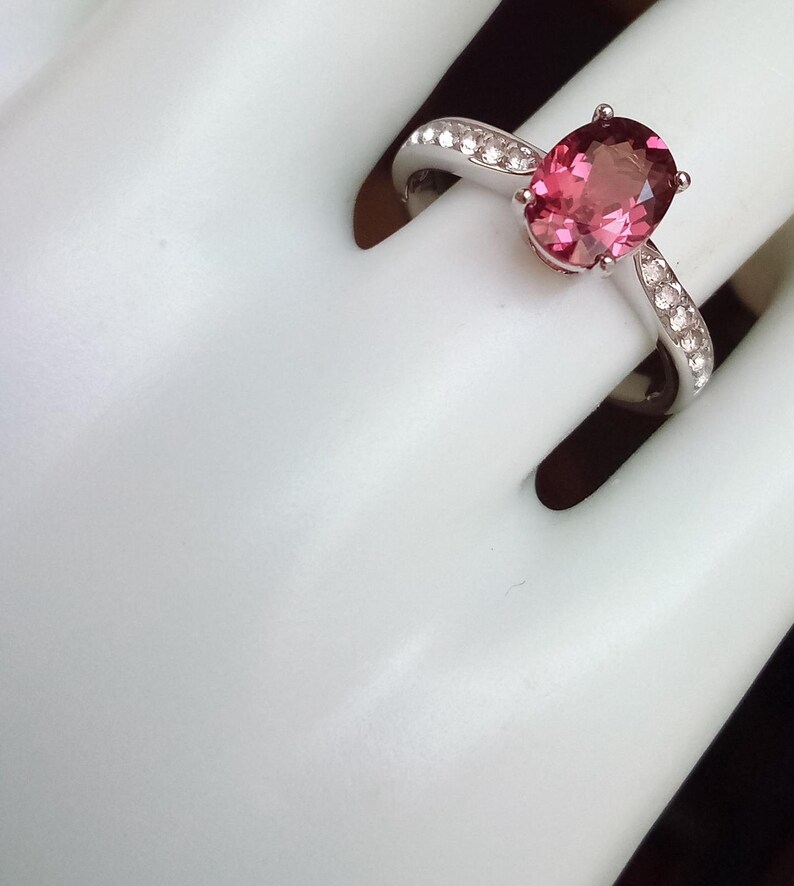 Natural Purplish Pink Rhodolite Garnet Ring Sterling Silver Size 7 image 11