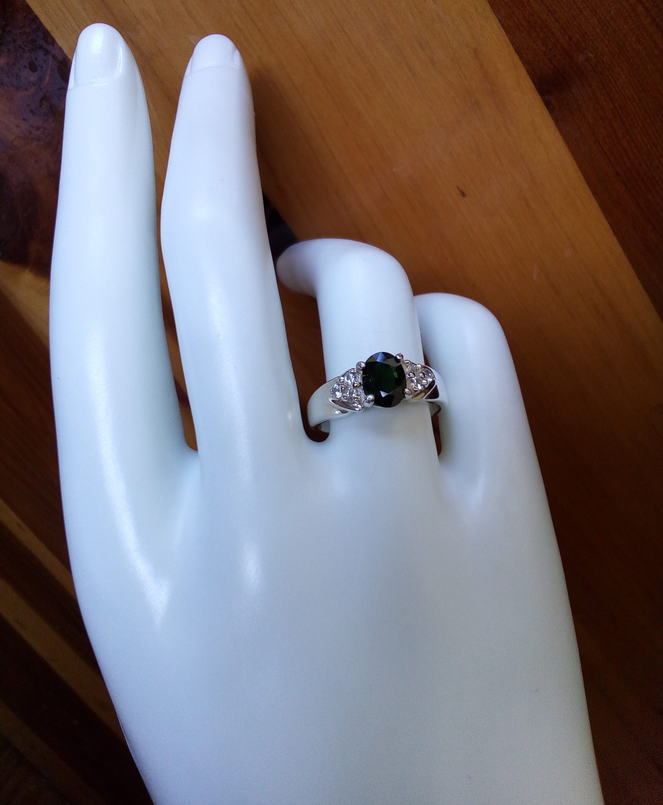 Tourmaline ring natural dark green tourmaline sterling silver Etsy