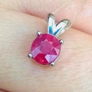 Natural Untreated Ruby Pendant Tanzania 1.46ct Gem Sterling Silver
