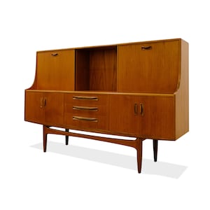 Vintage English Modern G-Plan Teak Sideboard Hutch