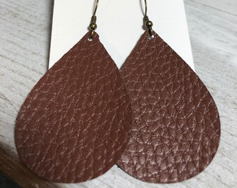Brown (Faux) Leather Earrings