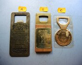 ONE Vintage solid Brass flat Bottle Opener in different shape Brass Metal opener collectible Home Decor Farmhouse decor Bar tools