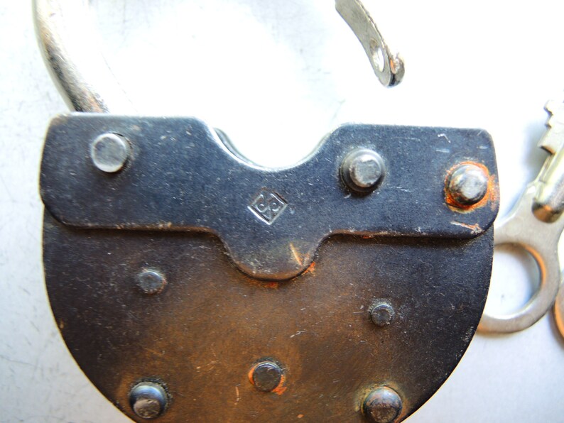 ONE!! Soviet era Working Padlock with key made in USSR 1980s door Padlock door locks collectible padlock Old style lock with key