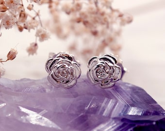 Örhängen i sterlingsilver med rosor: Handgjorda blomstersmycken