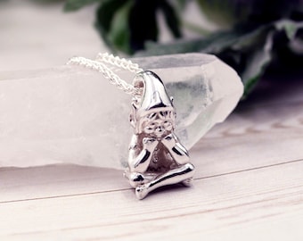 Pixie-halsband i sterlingsilver: Handgjord lycka-berlock