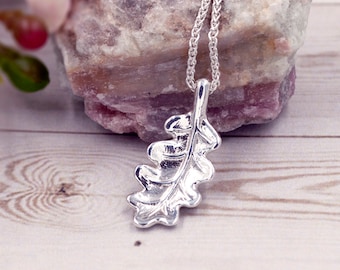 Silver Oak Leaf Necklace | Handmade Jewellery | Autumn Pendant | Nature Gift | Tree Necklace | Simple Pendant | Fall Jewelry