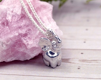 Silver Elephant Necklace | Handmade Jewellery | Elephant Pendant | Elephant Gift | Cute Necklace