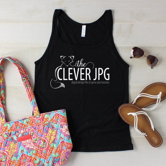 Bella Canvas 6488 Black Tank Mockup Tank Mock Ups
