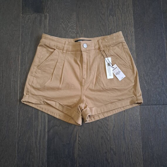 Express Khaki Pleated Mom Shorts Hi 