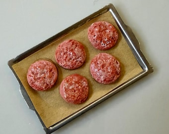 Raw hamburger patties