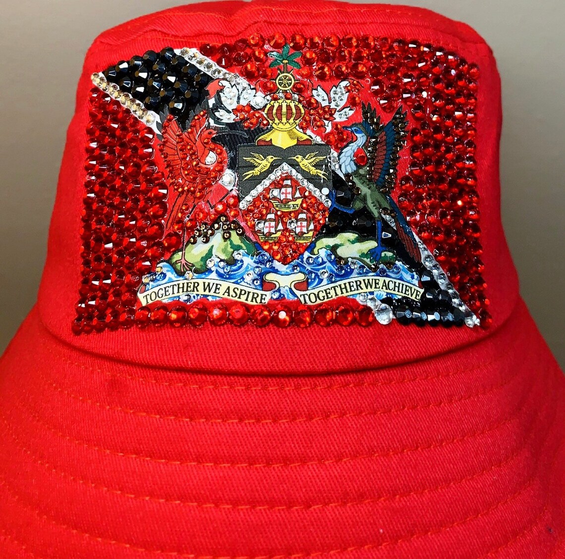 Trinidad and Tobago Bucket Hat With Rhinestones and Crystals Etsy