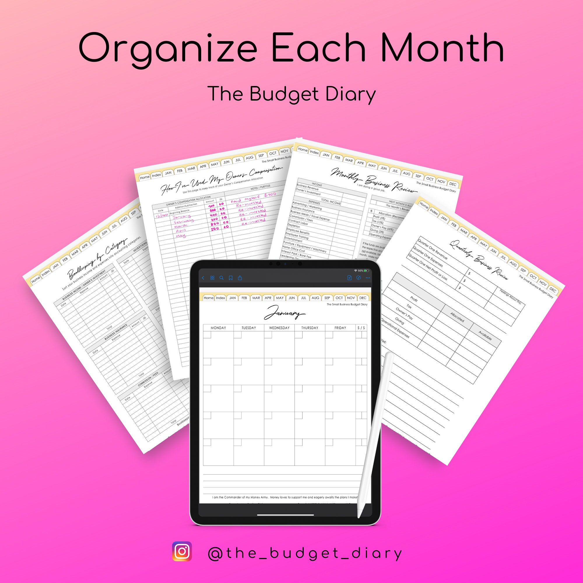 diary and budget planner