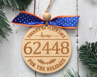 CUSTOM Home Town Zip Code 2021 CHRISTMAS ORNAMENT