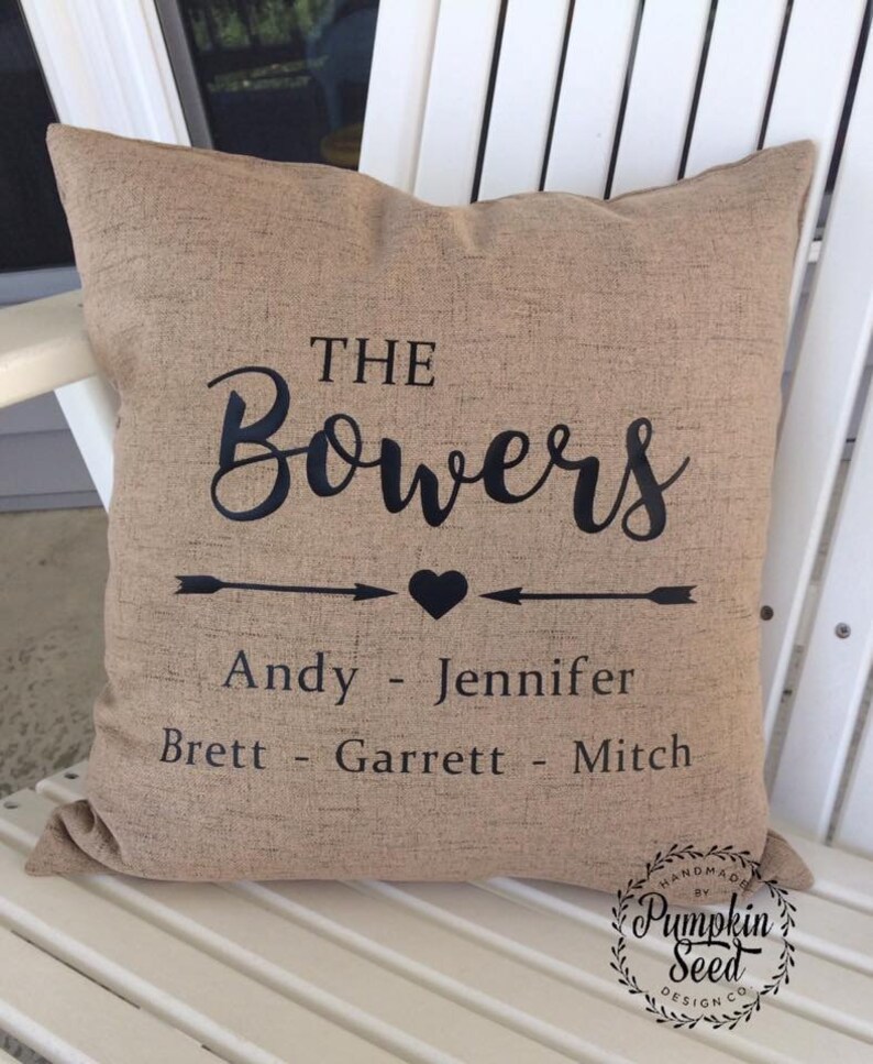 Personalized Family Names Throw Pillow Cover Etsy