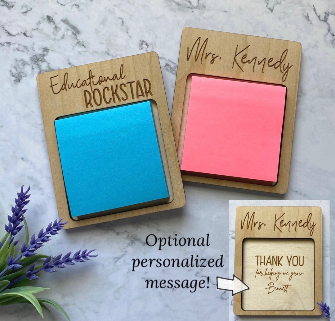 Personalized Teacher Post It Sticky Note Holder Personalized Teacher ...
