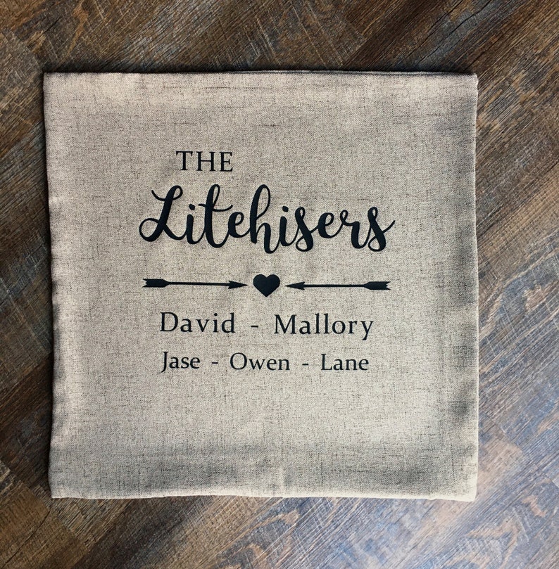 Personalized Family Names Throw Pillow Cover Etsy