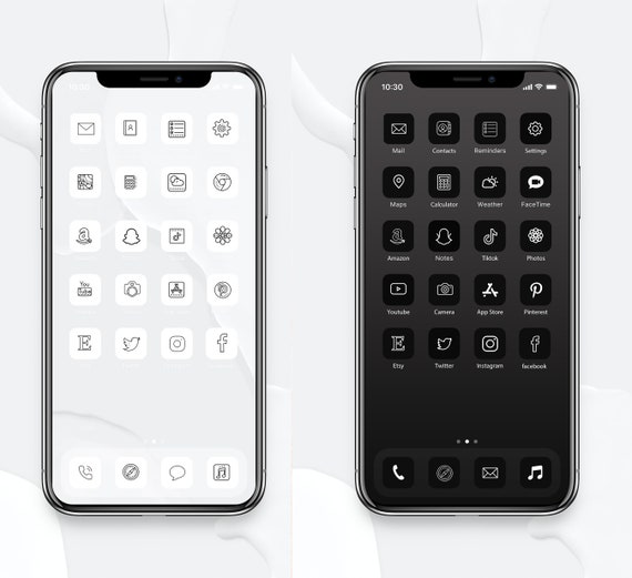 Iphone App Covers Aesthetic iPhone Home Screen 2 For 1 BLACK & WHITE