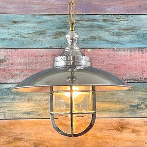 Nautical Maritime Aluminium Hanging Light Shade Passageway Bulkhead Ship Industrial Navigation Restaurant Cafe Lights