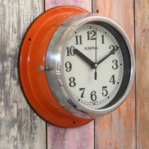 Vintage Maritime Kappa Wall Clock Original Slave Nautical Ship&#39;s Clock Steel Marine Time Quartz Clock Made in Korea Home and Kitchen Clock