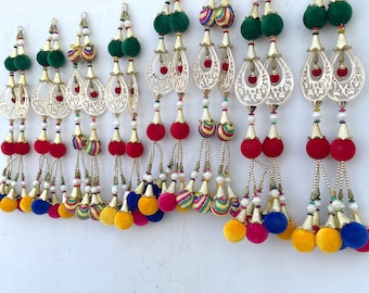 Beaded Indian Tassels: Bridal Lehenga Dress Embellishment (1 Pair)