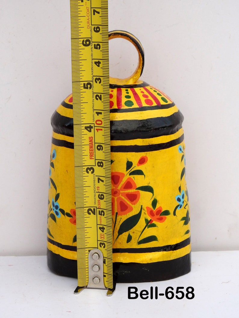 Vintage Swiss Cow Bell Metal Decorative Emboss Hand Painted Etsy