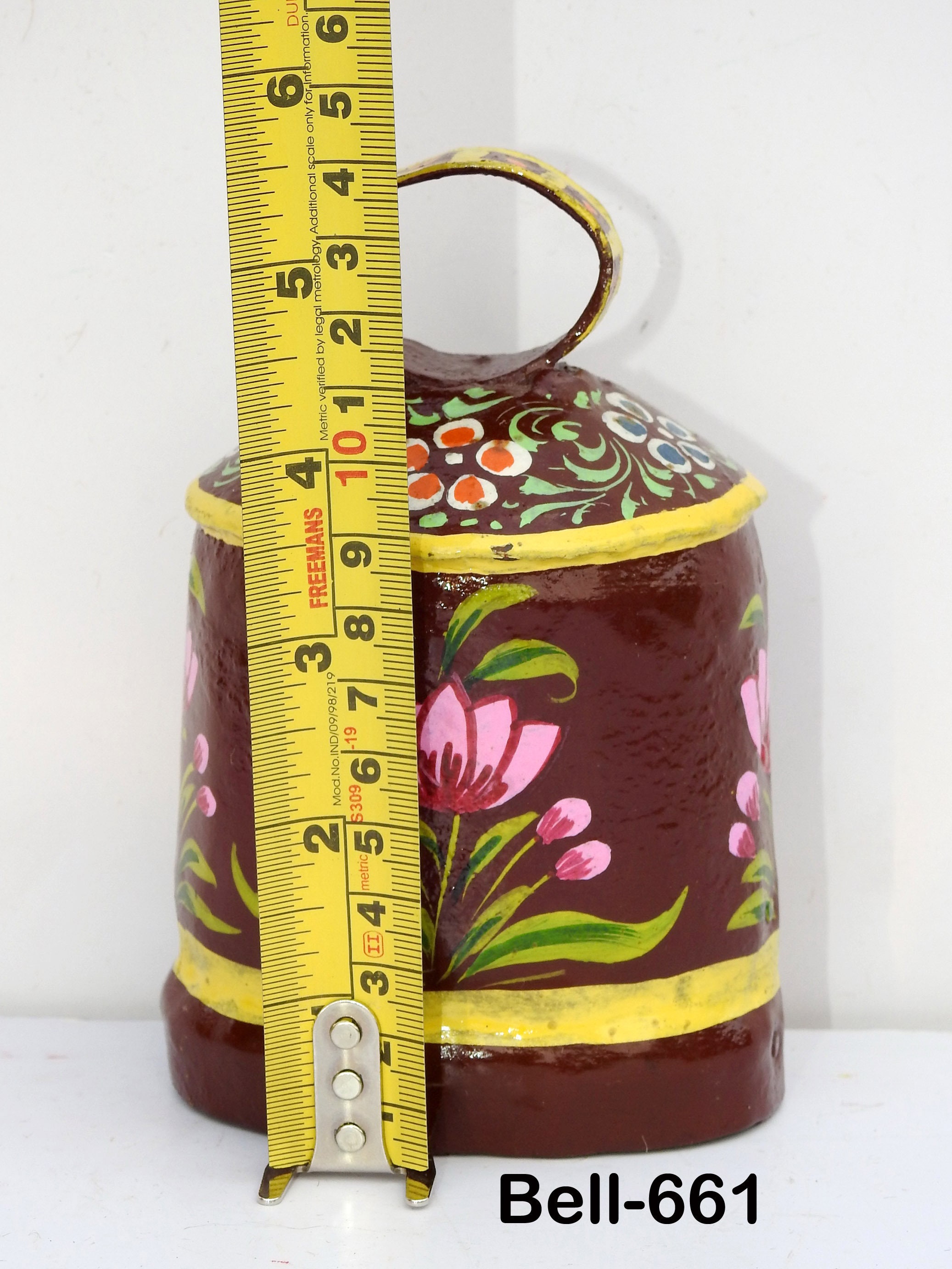 Vintage Swiss Cow Bell Metal Decorative Emboss Hand Painted Etsy