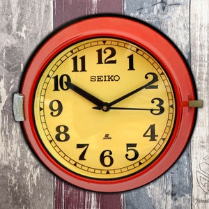 Silent Sweep Maritime Seiko Wall Clock Nautical Slave Clock Industrial Retro Ship clock Home & Kitchen Clock Vintage 1900&#39;s non ticking