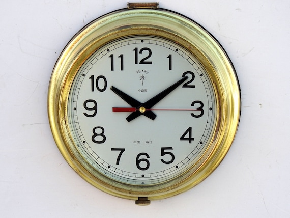 Horloge Murale Nautique En Laiton - Style Hublot De Navire 15 Pouces