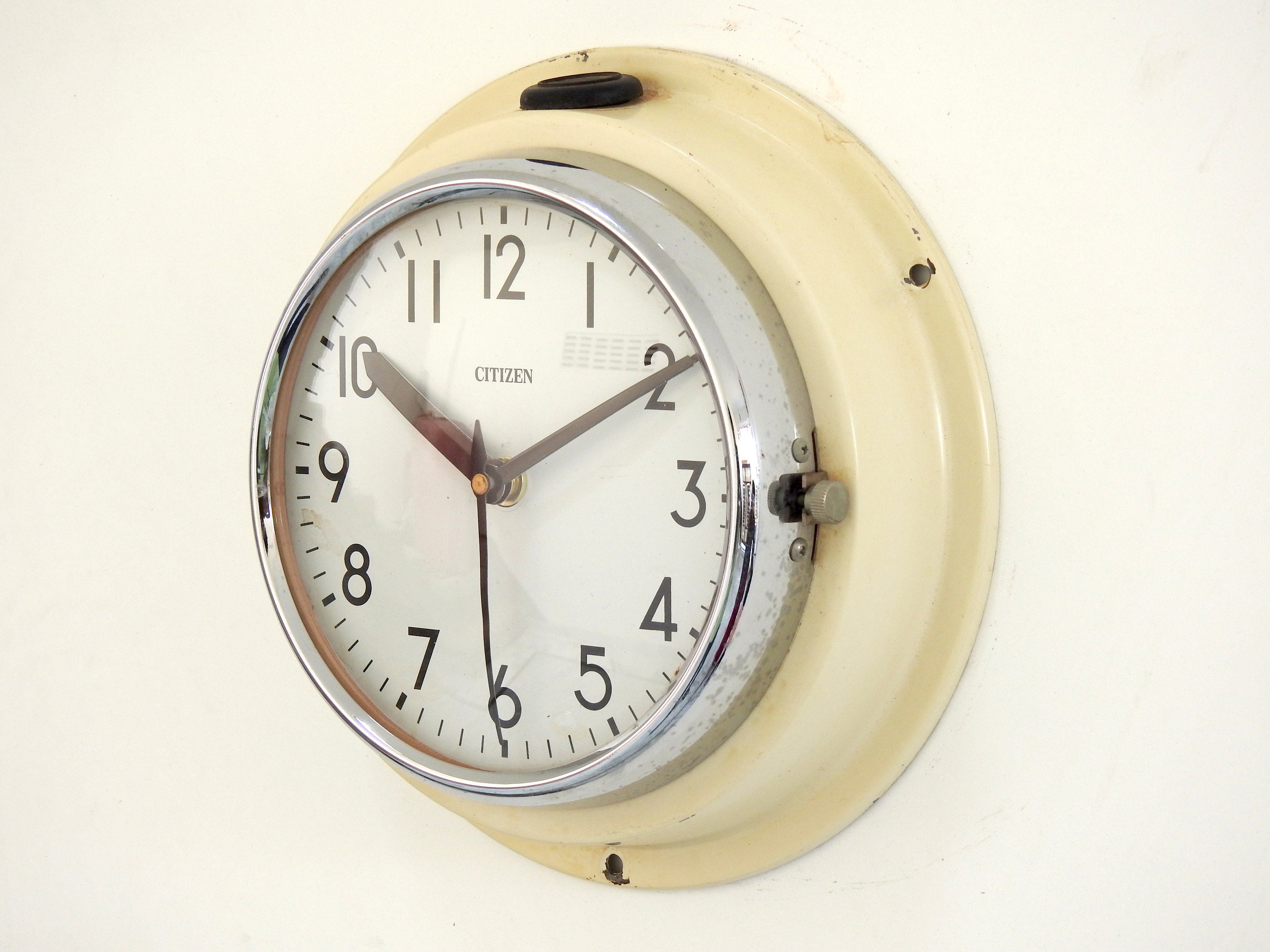 Vintage Citizen Maritime Wall Clock: Nautical Ship's Clock, Beige - Etsy
