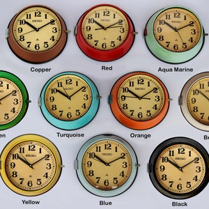 Relógio de parede marítimo de navegação antigo Relógio industrial vintage para navio negreiro náutico Seiko Japão