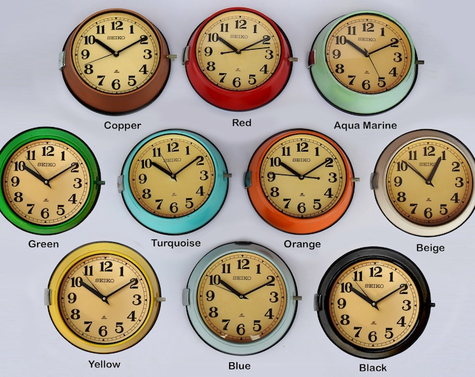 Vintage Seiko Maritime Wall Clock: Retro Ship Decor, Industrial, Slave Navigation, Japan