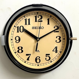 Maritime Seiko Wall Clock Nautical Slave Clock Navigation Ship Wall Clock Analog Quartz Home & Kitchen Clock Japan Made Black