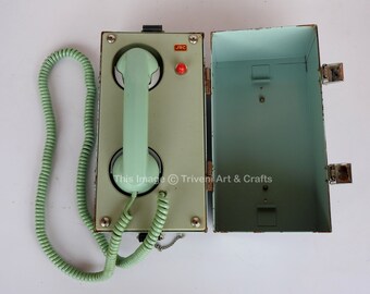 Vintage Maritime Box Telephone: Salvaged Ship's Marine Decor