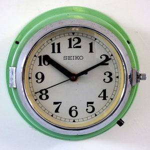 Vintage Maritime Seiko Navigation Clocks Original Slave Nautical Ship&#39;s Clock Steel Quartz Clock Made in Japan Home & Kitchen
