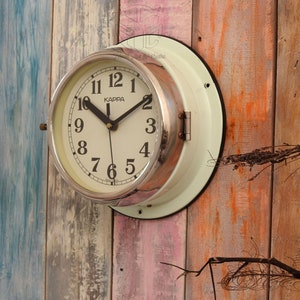 Vintage Maritime Kappa Wall Clock Original Slave Nautical Ship&#39;s Clock Steel Marine Time Quartz Clock Made in Korea Home and Kitchen Clock