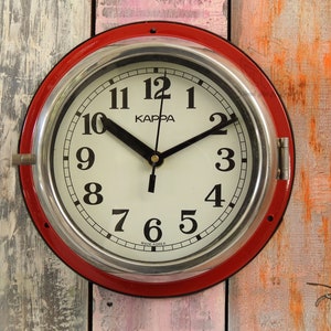 Vintage Maritime Kappa Wall Clock Original Slave Nautical Ship&#39;s Clock Steel Marine Time Quartz Clock Made in Korea Home and Kitchen Clock