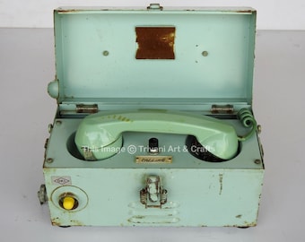 Vintage Maritime Box Telephone: Salvaged Ship's Marine Collectible